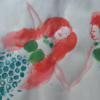 Fingerprints & Bubble Wrap Mermaids