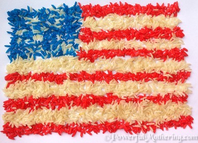 Colored Rice American Flag
