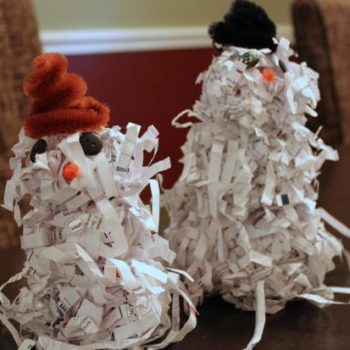Shredded Paper Snowman