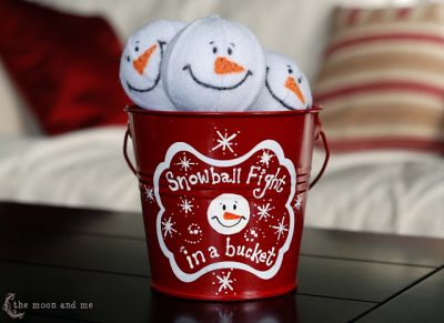 Snowball Fight in a Bucket