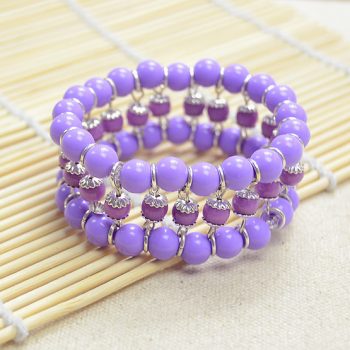 Delicate Purple Beaded Cuff Bracelet