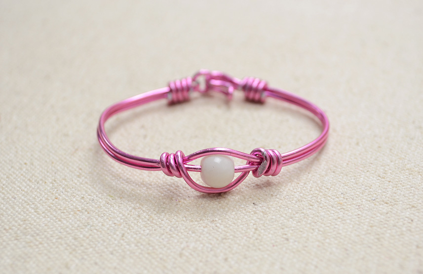 Wire Wrapping Valentine’s Pink Bangle Bracelet Fun Family Crafts
