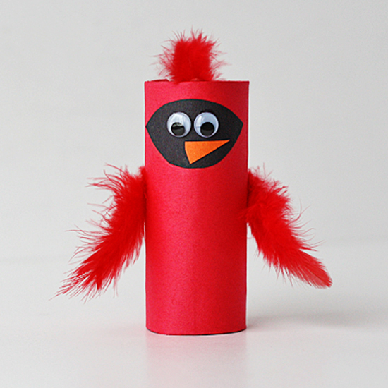 Cardboard Tube Cardinal | Fun Family Crafts