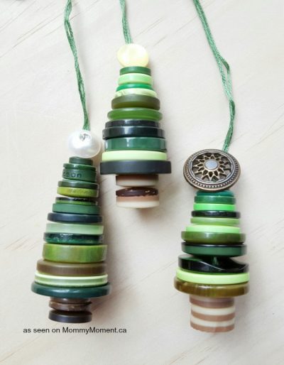 Christmas tree button ornaments