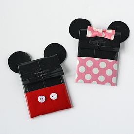 Duct Tape Mickey & Minnie Gift Card Holders