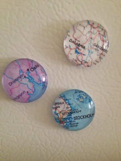 Glass Map Magnets