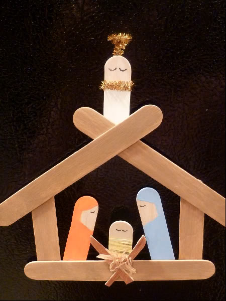 Popsicle Stick Nativity Stable Christmas Craft - Rhythms of Play