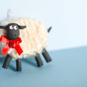 Fluffy Sheep Christmas Ornament