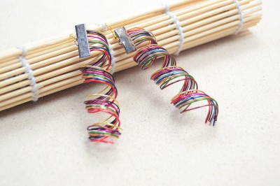 Make Rainbow Coiled Wire Earrings
