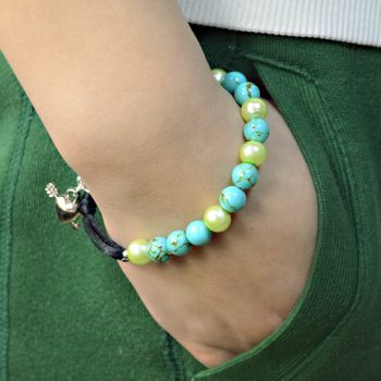 Adjustable Turquoise and Pearl Bracelet