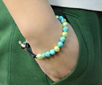 Adjustable Turquoise and Pearl Bracelet 