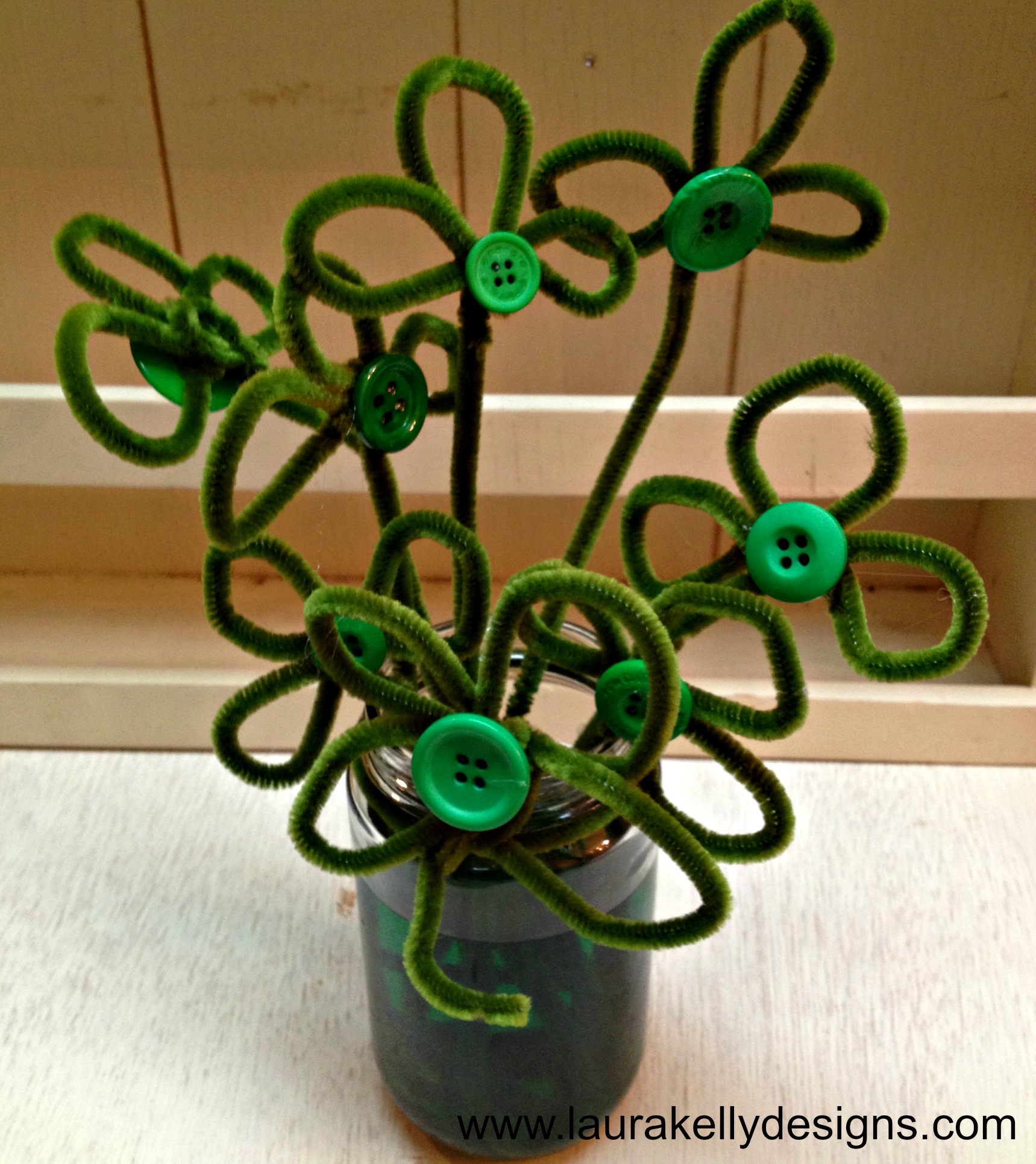 Pipe Cleaner Shamrock Centerpiece Fun Family Crafts