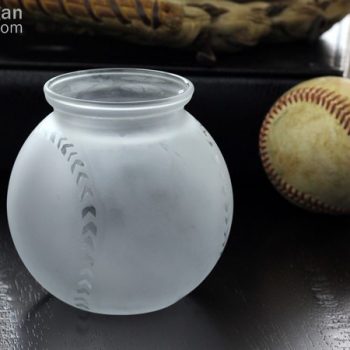 Etched Glass Baseball Vase