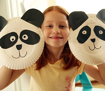Paper Plate Panda Puppet