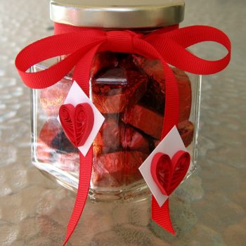 Quilled Heart Candy Jar