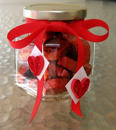 Quilled Heart Candy Jar