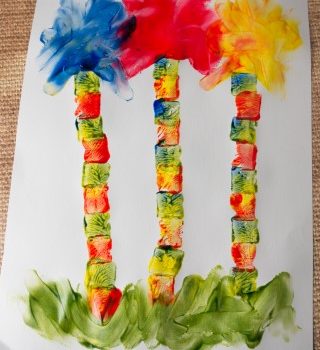 Lorax Trees Finger Painting