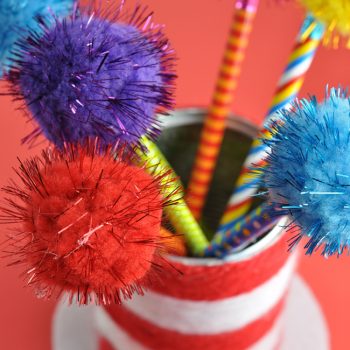 Dr. Suess Pencil Cup Hat with Truffula Tree Pencils