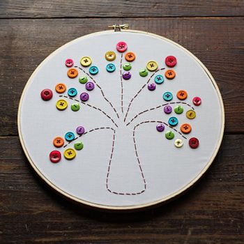 Embroidery Hoop Rainbow Tree