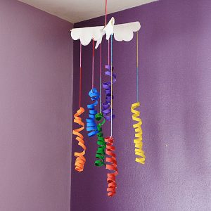 Coiled Cardboard Tube Rainbow Mobile | Fun Family Crafts