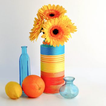 Recycled Striped Vase