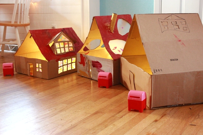 Lighted Cardboard Dollhouses Fun Family Crafts