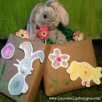 Glue and Water Color Easter Animals