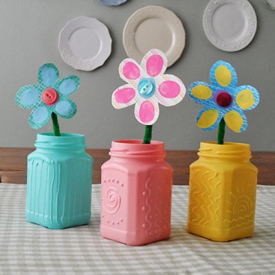 Recycled Spring Jars with Texture