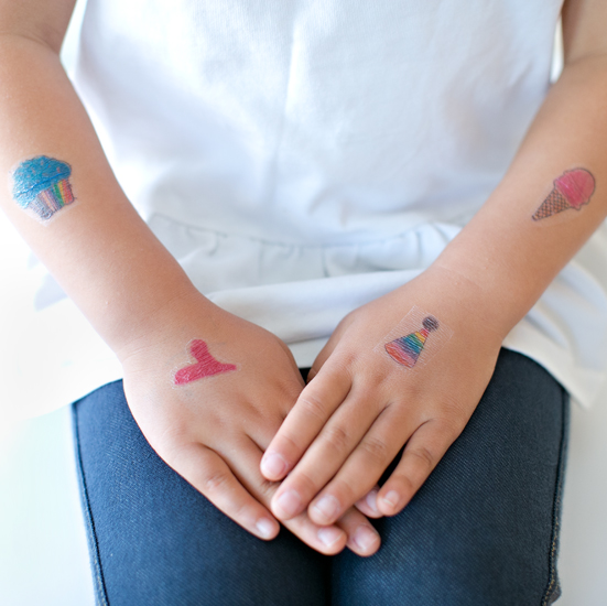 Temporary Tattoos Out of Kids' Art | Fun Family Crafts