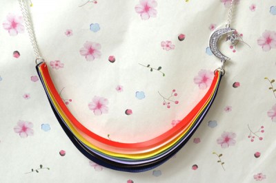 Rainbow Ribbon Necklace