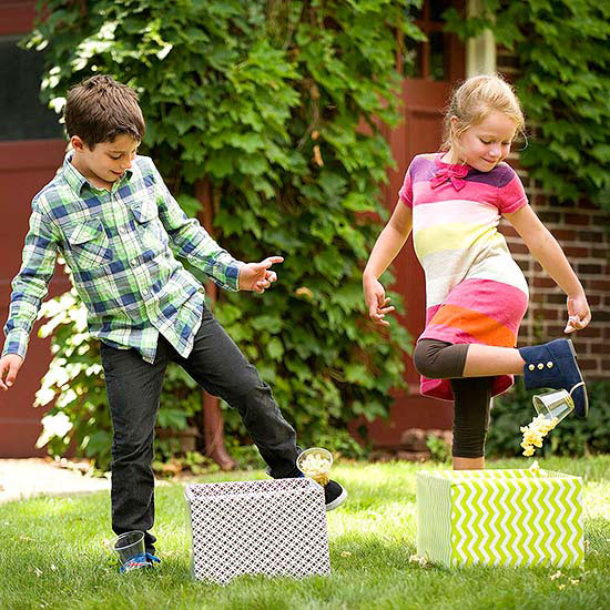 Popcorn relay game fun family crafts