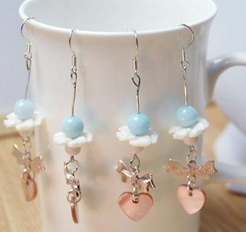 Dangle Earrings with Beads
