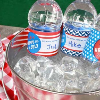 Printable July 4th Water Bottle Labels