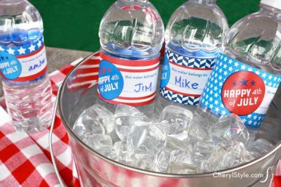 Printable July 4th Water Bottle Labels