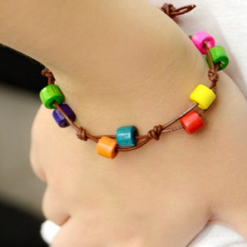 Knotted Wooden Bead Bracelet