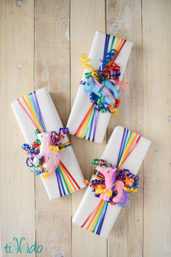 Rainbow Ribbon Gift Wrap | Fun Family Crafts