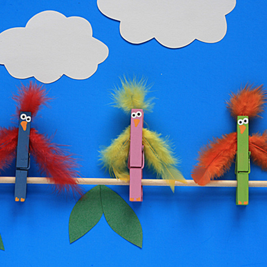 Clothespin Birds on a Branch Fun Family Crafts