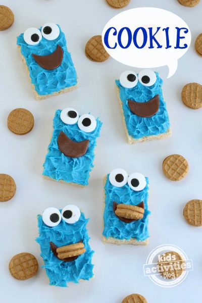 Cookie Monster Rice Krispie Treats