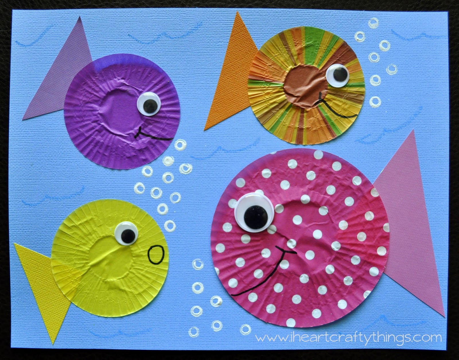 Cupcake liner fish craft 1  Crafts and Worksheets for Preschool,Toddler  and Kindergarten