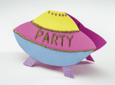 Spaceship Kids Party Invitation