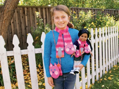 Cat and Mouse Scarf and Purse