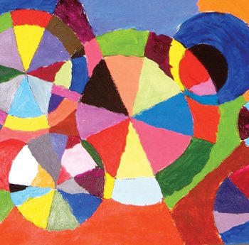 Delaunay-Inspired Color Wheel Painting