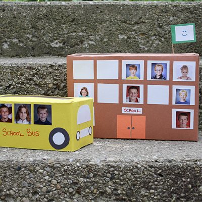 Tissue Box School Bus & Cereal Box School
