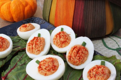 Pumpkin-Inspired Deviled Eggs