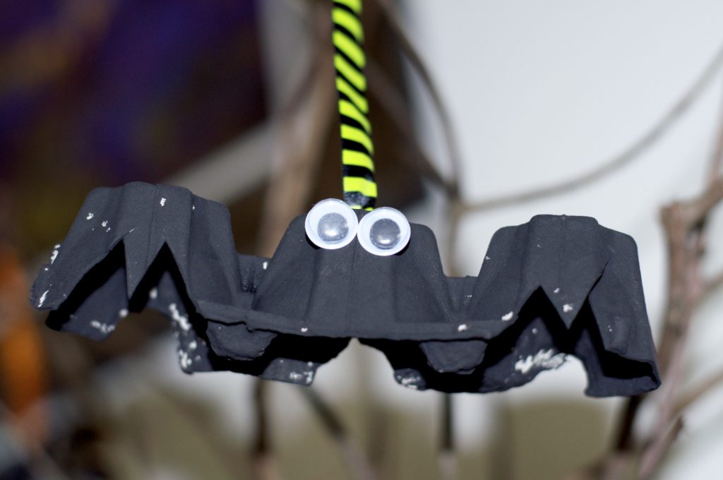 Spooky Egg Carton Bat Decoration Fun Family Crafts