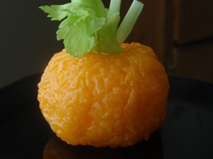 Pumpkin-Shaped Rice Ball