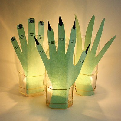 Creepy Hand Luminaries for Halloween
