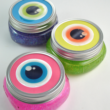 Eyeball Mason Jars with Glittery Slime