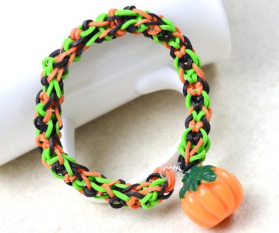 Rubber Band Bracelet with Pumpkin