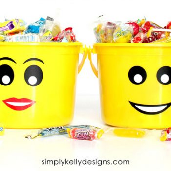 LEGO-Inspired Trick-or-Treat Buckets